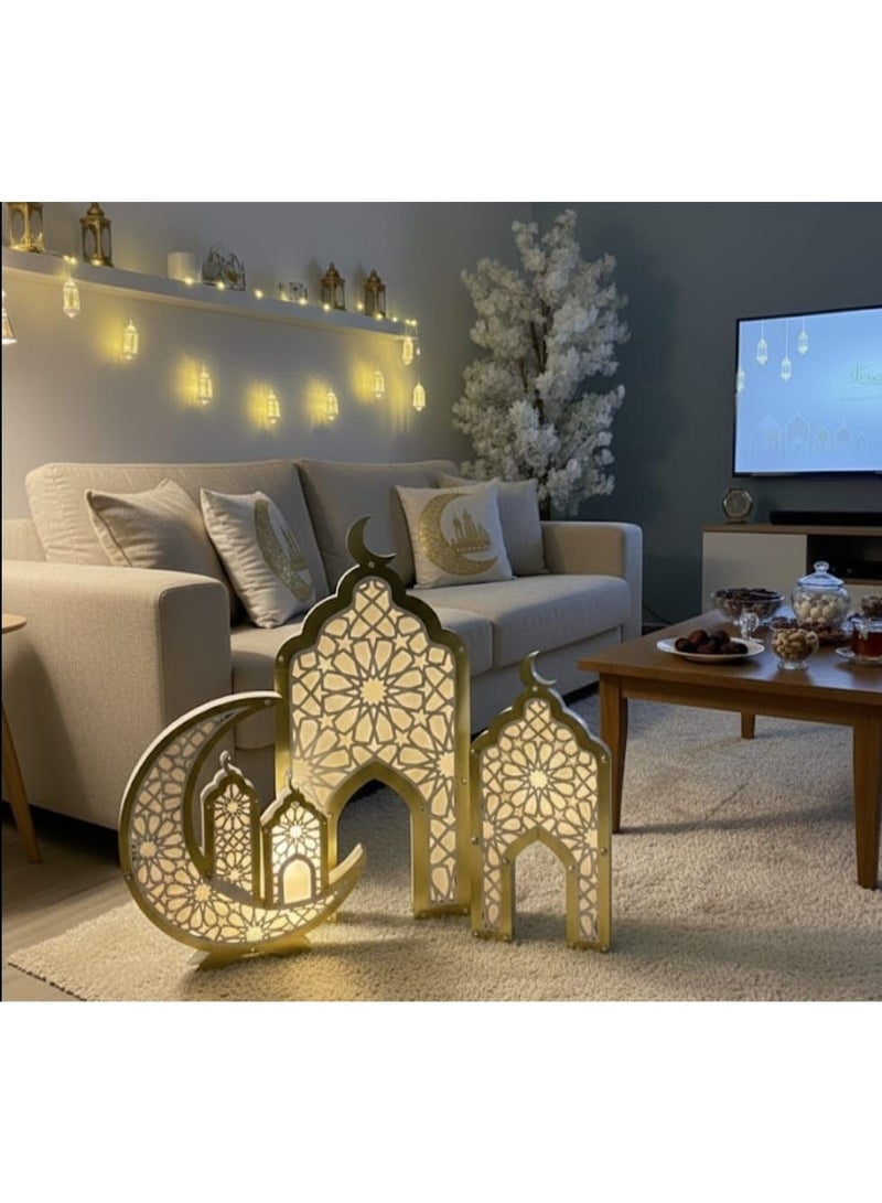 NAMA Illuminated Ramadan decoration set consisting of 3 pieces. Material: Wood * Acrylic - Image 2